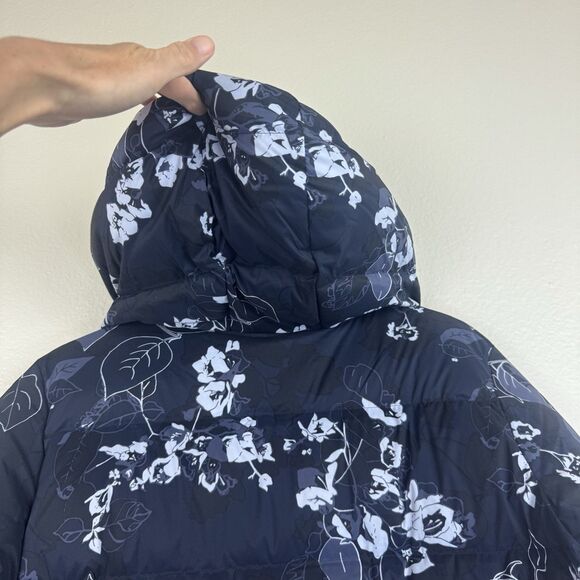 NWT Columbia Boundless Days Floral Printed Long Down Puffer Jacket Navy Large - Picture 10 of 16
